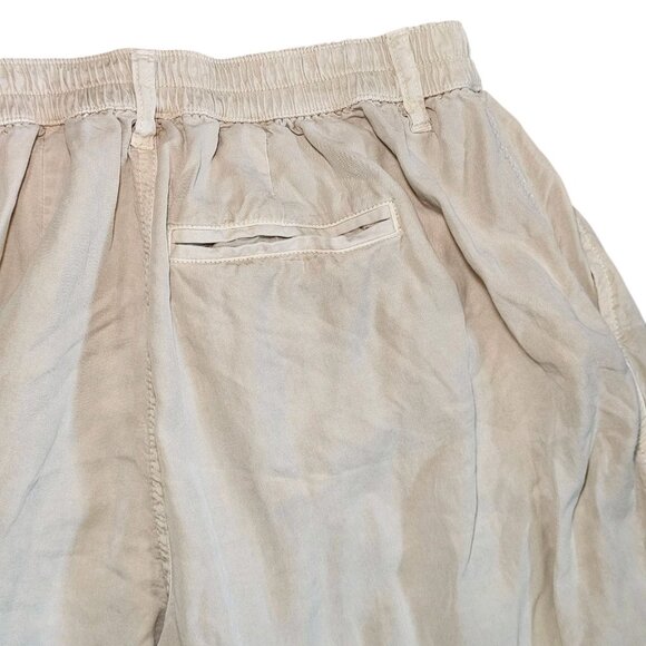Aerie Pleated Wide Leg Trousers Lyocell Stretchy Waist Sz XS Baggy Pockets Cream - Picture 5 of 8